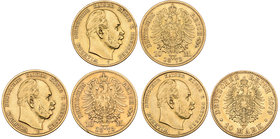 Imperial Germany, Prussia, Wilhelm I (1861-1888), 10-mark (3), 1873-B, 1872-C and 1879-A (J. 242B, 242C, 245A), good very fine (3)

Estimate: GBP £3...