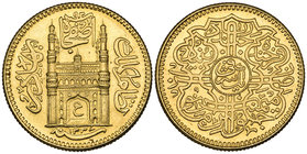 India, Hyderabad, Mir Usman ‘Ali Khan (1911-1948), gold ashrafi, 1337h/year 9, 11.18g (KM Y#57a), extremely fine

Estimate: GBP £600 - £800