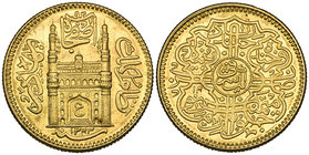 India, Hyderabad, Mir Usman ‘Ali Khan (1911-1948), gold ashrafi, 1343h/year 14, 11.21g (KM Y#57a), extremely fine

Estimate: GBP £600 - £800