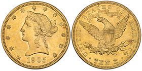U.S.A., 10-dollars, 1905, minor discolouration, uncirculated

Estimate: GBP £500 - £600