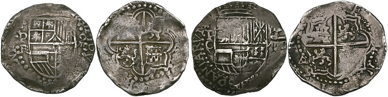 Bolivia, Felipe III, Potosí, cob 8-reales (2), both undated, Q, R, value VIII, 2...