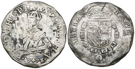Low Countries, Philip II (1555-1598), Third Coinage (1577-1579), statendaalder, 1578, half-length crowned bust to left, armoured and holding sceptre, ...