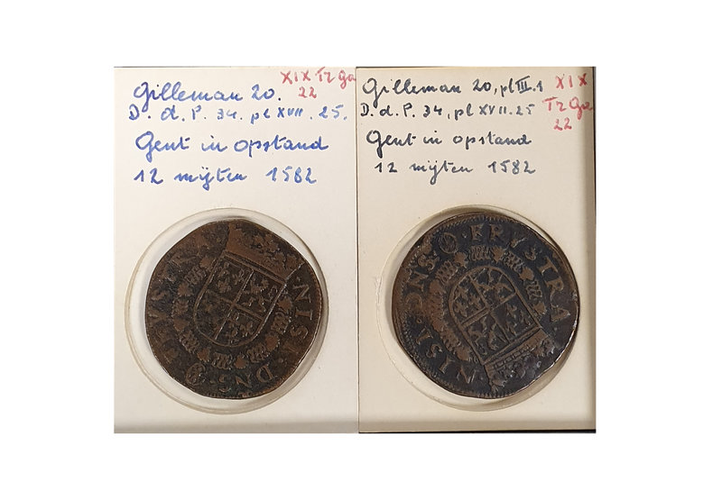 Low Countries, Revolt of Ghent (1581-1584), 12-mijten (2), both 1582, 6.49, 6.28...