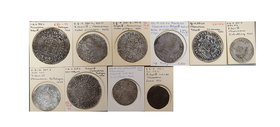 Low Countries, Philip IV (1621-1665), halve-ducatons (2), 1634, with thick ruff at neck, and 1650, with narrow ruff; patagons (2), 1632 and 1660; halv...