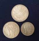 Mexico, Empire of Maximilian, peso, 1866, one or two scuffs, good very fine and 50 centavos, 1866, very fine; with Republic, 8 reales, Guanajuato mint...