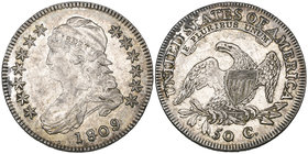 U.S.A., half-dollar, 1809, normal lettered edge, some surface scuffs and discolouration, about extremely fine

Estimate: GBP £200 - £300