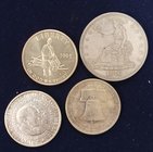 U.S.A., Trade dollar, 1876, good very fine and commemorative half-dollars (3), 1926 Independence Sesquicentennial, 1951 Carver/Washington and 1995 Civ...