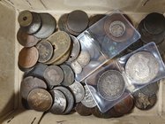 Miscellaneous, mainly 19th century coins in silver (20) and base metal (72) including Bavaria, thaler, 1817 (about very fine), Russia, rouble, 1834, I...