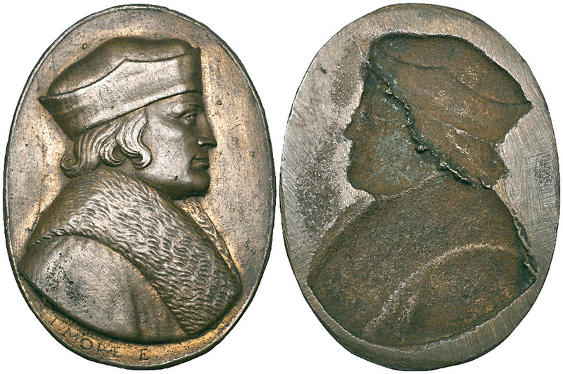 Henry VIII, Sir Thomas More, oval cast bronze uniface medal, bust right in cap a...