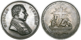 William IV, Nicholas Wiseman (later cardinal and first archbishop of Westminster), silver medal by S. Clint, bust right, rev., religious items laid ou...