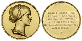 Germany, Baden, Marriage of Princess Marie Elisabeth to William Alexander, Marquess of Douglas and Clydesdale, 1843, gold medal of 3 ducats weight (?)...