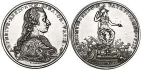 Italy, Abbondio Rezzonico (1741-1810), as Senator of Rome, silver medal, 1766, by Antonio Pazzaglia, bust right in senatorial robes, rev., CLEMENTIS X...