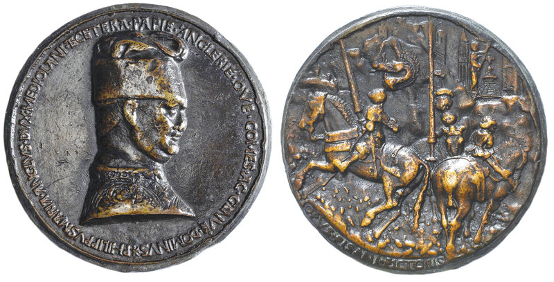 Filippo Maria Visconti (Duke of Milan, 1412-47), bronze medal by Pisanello, bust...