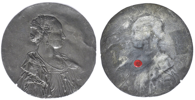 Portrait of an unknown lady, uniface lead medal, Emilian School, late 16th centu...