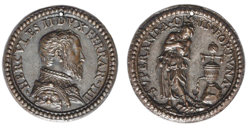 Ercole II d’Este (duke of Ferrara, 1534-59), bronze medal by Pastorino, bust rig...
