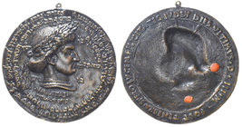 Italian School, Benjamin ben Eliahu Be’er (unknown dates), large bronze medal, dated either as 1497 or 1503, portrait of a Roman emperor wearing a cro...
