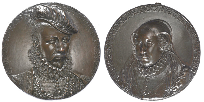 France, Charles IX (1560-74) and his mother Catherine de Medici (Queen of France...