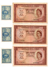 Cyprus, Government of Cyprus, £1 (3), all 1 June 1955, serials A1, A2 and A3 224673 (Pick 35a), first fine, others both very fine; together with warti...