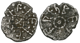 Kings of East Anglia, Beonna (c.758), sceat, moneyer Efe, beonna rex around pelleted annulet, rev., efe around cross with lozenge centre enclosing a c...