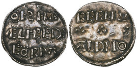 Viking Coinages (c.885-954), Southern Danelaw c.880-910, Alfred the Great, ‘Orsnaforda’ type, imitation of Oxford type, penny, moneyer Berwald, ælfred...