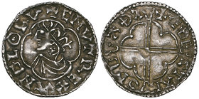 Cnut (1016-35), Quatrefoil type penny, Bath mint, moneyer Aethelstan, Bath style ‘B’ bust, rev., ÆÐestan on baÐa, 1.06g (N. 790; S. 1159), boldly stru...