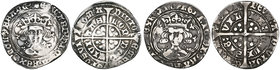 Henry VI, Annulet issue, groat, Calais, 3.45g (N. 1424; S. 1836); and Edward IV, light coinage, groat, type VI, London, m.m. rose, quatrefoils by neck...
