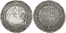 Edward VI, Fine silver issue, crown, 1552/1, m.m. tun, 28.63g (Lingford A-13; N. 1993; S. 2478), some edge bruises, worn on horseman, almost fine

E...