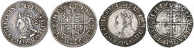 Elizabeth I, Sixth issue, shilling, m.m. key, bust 6B, 6.13g (N. 2014; S. 2577); milled coinage, sixpence, 1568, m.m. lis, bust F, 3.04g (B&B 40-O1/40...