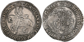 Charles I, Tower mint, halfcrown, Tower, group III, type 3a1, m.m. crown, 14.88g (JGB 328 (same dies); N. 2209; S. 2773), once cleaned, very fine. Ex ...