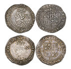 Charles I, Tower mint, shillings (2), group E, fifth ‘Aberystwyth’ bust, type 4.1 var., m.m. anchor (flukes to left/flukes to right), larger bust with...
