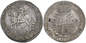 Charles I, York mint, halfcrown, type 6, m.m. lion, 14.46g (JGB 1084 (same dies); Besly 3C; N. 2314; S. 2868), struck off-centre (as usual), dies slig...