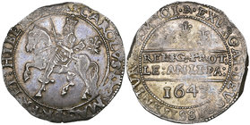 Charles I, Bristol mint, halfcrown, 1643, m.m. acorn /Br, horseman wearing curious flat crown, without groundline, rev., Declaration in two lines, thr...