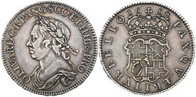 Oliver Cromwell, halfcrown, 1658, 14.92g (E.S.C. 252 [447]; S. 3227A), edge defect on nisi, about very fine

Estimate: GBP £800 - £1’000