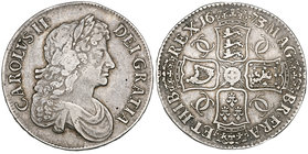 Charles II, crown, 1673 3/2, third bust, edge v. qvinto (E.S.C. 393 [48]; S. 3358), good fine, the overdate scarce

Estimate: GBP £200 - £250