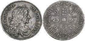 Charles II, halfcrown, 1671/0, third bust variety, no stop hib, edge v. tertio (E.S.C. 458 [469]; S. 3366), some light surface marks and reverse sligh...