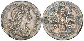 Charles II, sixpence, 1681 (E.S.C. 1520; S. 3382), striking flaw at 4 o’clock on reverse, extremely fine, rare thus

Estimate: GBP £250 - £350
