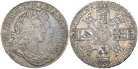 William & Mary (1689-1694), crown, 1691, no stop after br, edge tertio (E.S.C. 820 [82]; S. 3433), toned, almost very fine. Ex Spink Numismatic Circul...