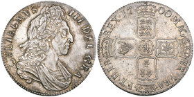 William III, crown, 1700, third bust variety, edge DVODECIMO (E.S.C. 1010 [97]; S. 3474), attractively toned, a few light bagmarks, otherwise extremel...