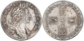 William III, shilling, 1697, first bust (E.S.C. 1117 [1091]; S. 3497), toned, a few light haymarks and some cabinet friction to reverse, extremely fin...
