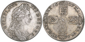 William III, shilling, 1697-N, Norwich mint, first bust (E.S.C. 1185 [1099]; S.3501), attractively toned, very faint adjustment marks to drapery and t...