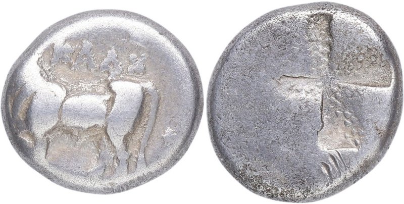 400-350 aC. Bithynia (Kalchedon). Hemidracma. Km#134. Ag. 2,40 g. Toro parado a ...