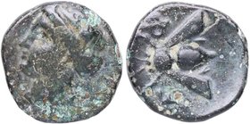 288-281 aC. Ionia, Ephesos. Obolo. SNG Cop 256. SNG de Aulock 1839. VF. Ae. 1,01 g. Cabeza velada de Arsinoee izquierda / E-Φ, abeja con alas rectas. ...