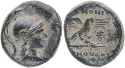 100-50 aC. Magistrados Attalos (Hijo de Biano). Apamea, Syria. 1 Phrygia. Ae. 8,58 g.  Busto con casco de Atenea a la derecha, vistiendo égida /Águila...