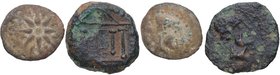200 -100 aC. Hispania. MALACA. Lote de 2 moneda: 1 Sextante y 1 Cuandrante. Ae. BC . Est.40.