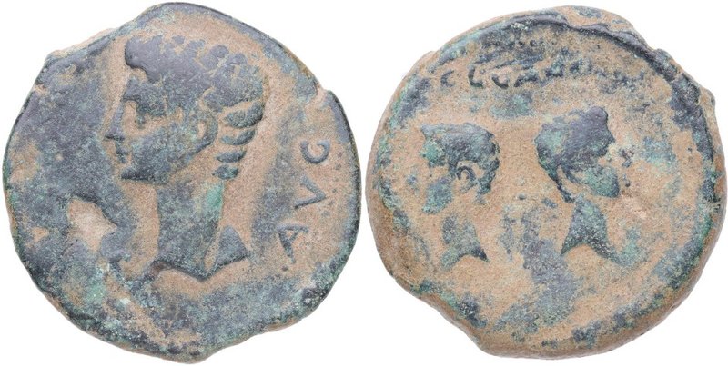 27 aC-14 dC. Augusto . Iulia Traducta. Dupondio. FAB 1610. Ae. 21,14 g. PERM CAE...