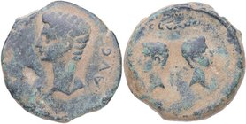 27 aC-14 dC. Augusto . Iulia Traducta. Dupondio. FAB 1610. Ae. 21,14 g. PERM CAES – AVG, Cabeza de Augusto descubierto a la izquierda /C · L · CAES / ...
