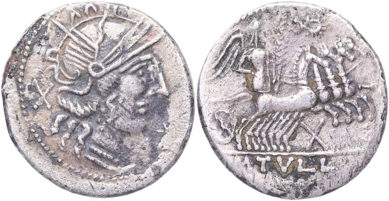 120 aC. Gens Tullia. Roma. Denario. RSC Tullia 1var. Ag. 2,97 g. Cabeza galeada ...