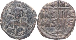 1028-1034 dC. ROMANUS III ARGYRUS. Constantinopla. Follis. Ae. 12,85 g. + EMMA-NOVHA / IC - XC. Gran busto de Cristo Antiphonetes de pie en el frente,...