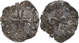 1126-1157. Alfonso VII (1126-1157). Reino de León. Toledo. Dinero de Vellón. Mar 83. Ve. 0,56 g. Mitra en campo, gráfila y leyenda "TOL ETI" /Cruz pat...