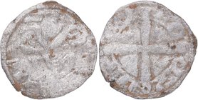 1188-1230. Alfonso IX (1188-1230). Ceca cruz. Dinero. Mar 214.1. Ve. 0,61 g. MBC. Est.40.